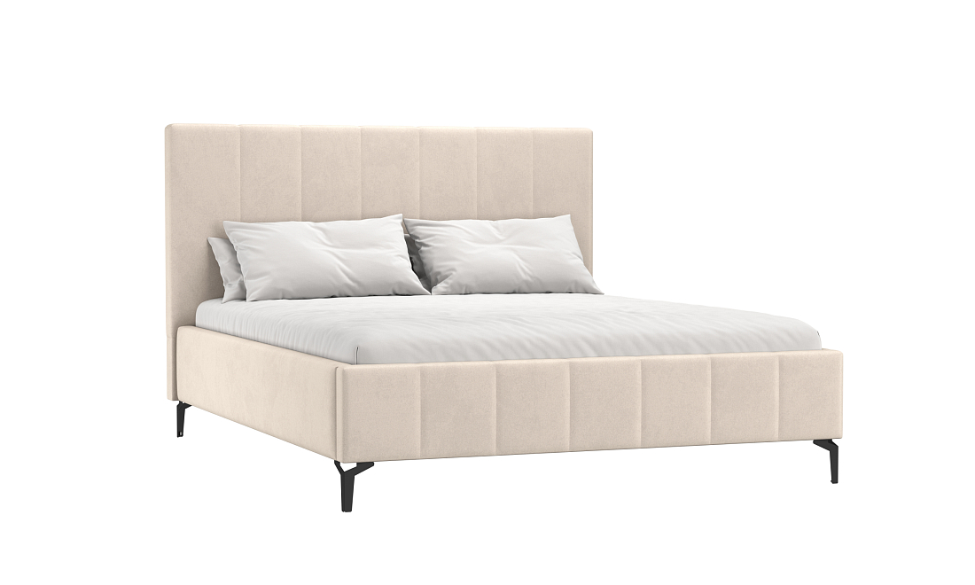 Кровать Брэнда (ш.1400) микровелюр Китон 702 слоновая кость